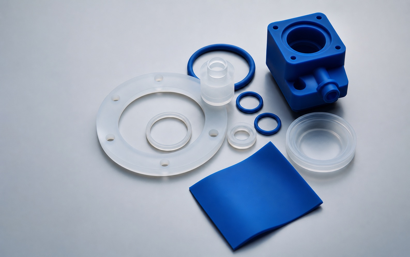Examples of custom molded silicone products, seals and components