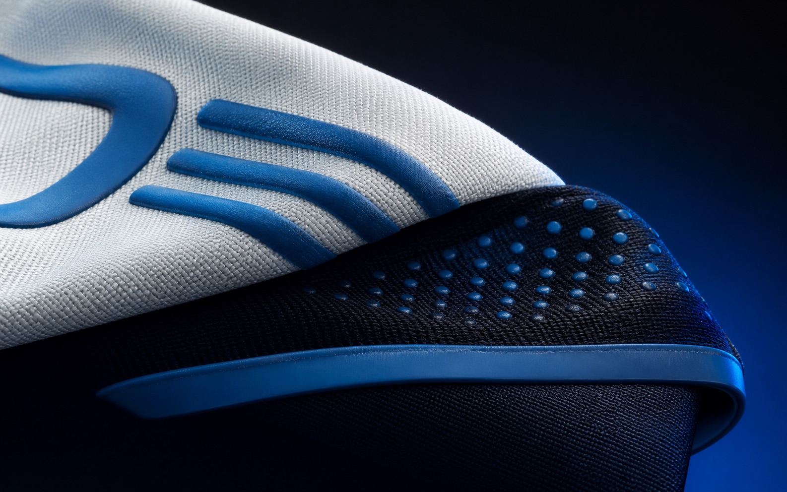 Textile silicone raised print grip dots and flexible coating